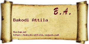 Bakodi Attila névjegykártya